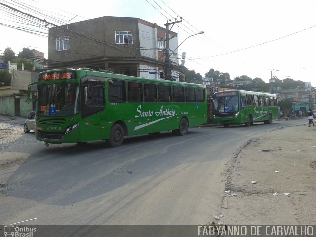Transportes Santo Antônio RJ 161.010 na cidade de Belford Roxo, Rio de Janeiro, Brasil, por Fabiano Magalhaes. Número da foto: #3854694.