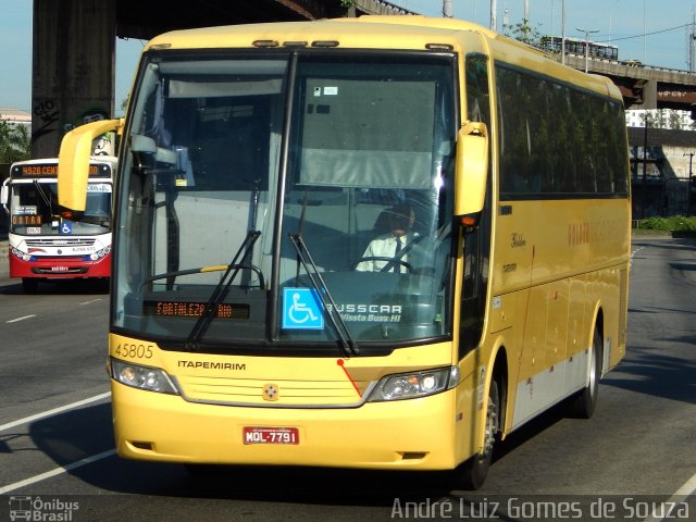 Viação Itapemirim 45805 na cidade de Rio de Janeiro, Rio de Janeiro, Brasil, por André Luiz Gomes de Souza. ID da foto: 3863471.