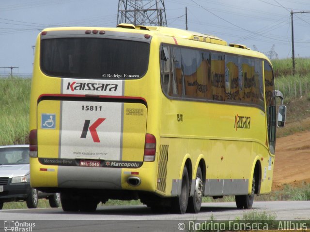 Kaissara - Viação Caiçara 15811 na cidade de Messias, Alagoas, Brasil, por Rodrigo Fonseca. ID da foto: 3865302.