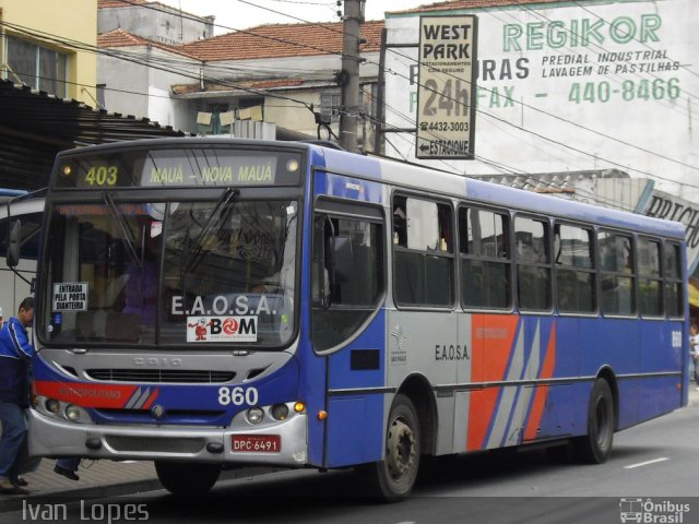 EAOSA - Empresa Auto Ônibus Santo André 860 na cidade de Santo André, São Paulo, Brasil, por Ivan da Silva Lopes. ID da foto: 3868517.