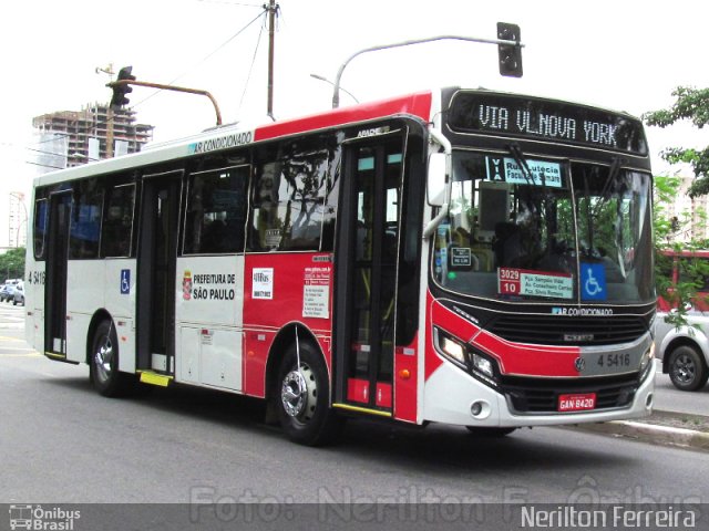 Allibus Transportes 4 5416 na cidade de São Paulo, São Paulo, Brasil, por Nerilton F.  ônibus. ID da foto: 3867072.