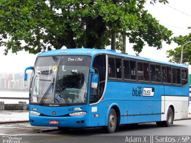 Blue Buss 8002 na cidade de Santos, São Paulo, Brasil, por Adam Xavier Rodrigues Lima. Número da foto: #3867356.