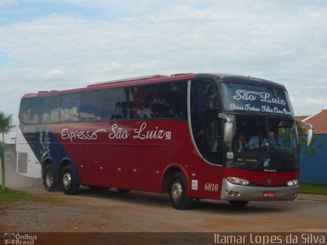 Expresso São Luiz 6810 na cidade de Goiânia, Goiás, Brasil, por Itamar Lopes da Silva. ID da foto: 3871151.