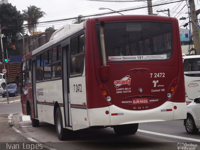 Viação Campo Belo 7 2472 na cidade de São Paulo, São Paulo, Brasil, por Ivan da Silva Lopes. ID da foto: 3870642.