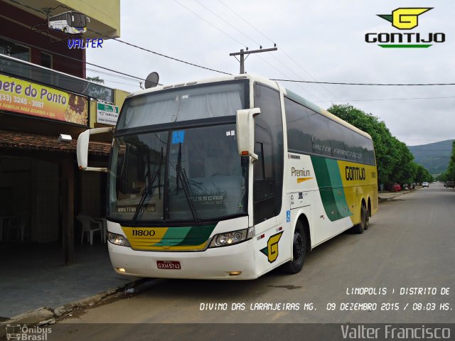 Empresa Gontijo de Transportes 11800 na cidade de Divino das Laranjeiras, Minas Gerais, Brasil, por Valter Francisco. ID da foto: 3874240.