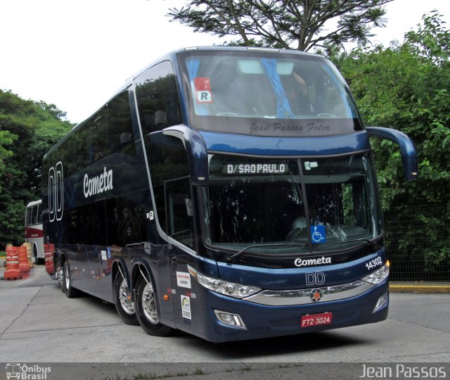 Viação Cometa 14302 na cidade de São Paulo, São Paulo, Brasil, por Jean Passos. Número da foto: #3871937.