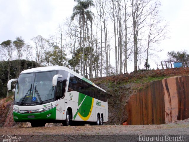 Verde Transportes 2534 na cidade de Vacaria, Rio Grande do Sul, Brasil, por Eduardo Benetti . ID da foto: 3874286.