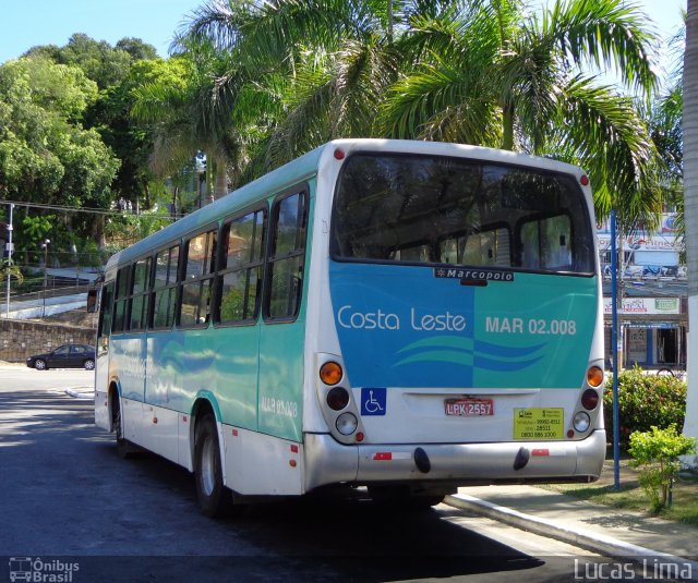 Costa Leste Maricá Transportadora Turística MAR 02.008 na cidade de Maricá, Rio de Janeiro, Brasil, por Lucas Lima. ID da foto: 3877210.