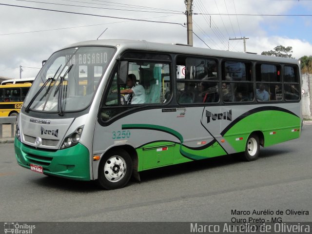 Turin Transportes 3250 na cidade de Ouro Preto, Minas Gerais, Brasil, por Marco Aurélio de Oliveira. ID da foto: 3878581.