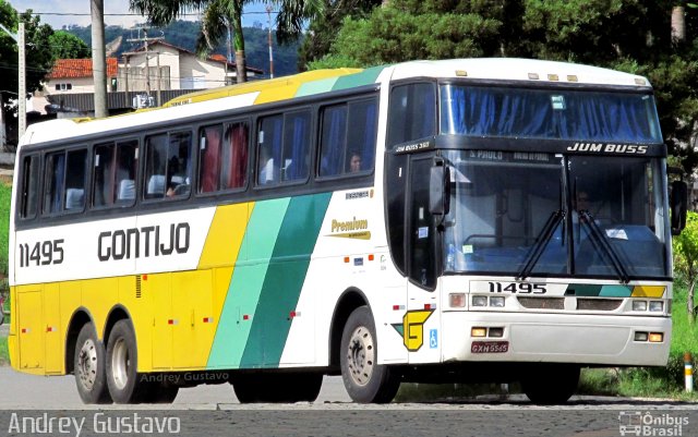 Empresa Gontijo de Transportes 11495 na cidade de Perdões, Minas Gerais, Brasil, por Andrey Gustavo. ID da foto: 3878457.