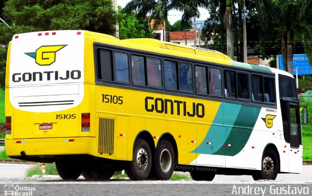 Empresa Gontijo de Transportes 15105 na cidade de Perdões, Minas Gerais, Brasil, por Andrey Gustavo. ID da foto: 3878464.