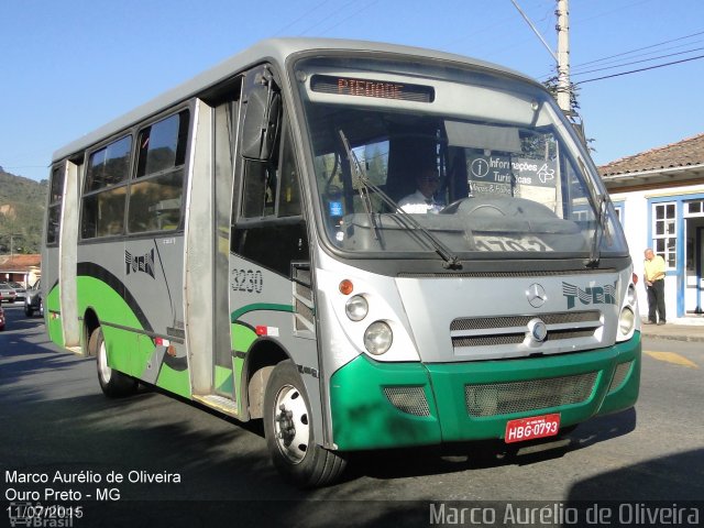 Turin Transportes 3230 na cidade de Ouro Preto, Minas Gerais, Brasil, por Marco Aurélio de Oliveira. Número da foto: #3878595.