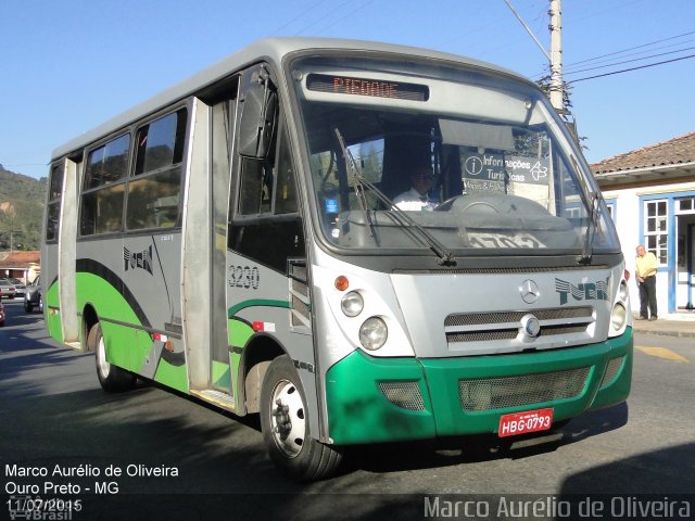 Turin Transportes 3230 na cidade de Ouro Preto, Minas Gerais, Brasil, por Marco Aurélio de Oliveira. ID da foto: 3878595.