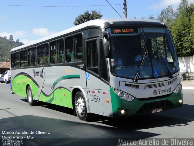 Turin Transportes 1280 na cidade de Ouro Preto, Minas Gerais, Brasil, por Marco Aurélio de Oliveira. ID da foto: 3878629.