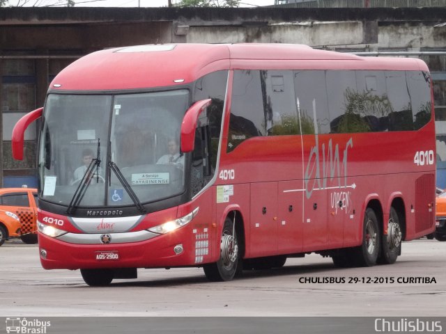 DMR Viagens 4010 na cidade de Curitiba, Paraná, Brasil, por Paulo Roberto Chulis. ID da foto: 3878791.