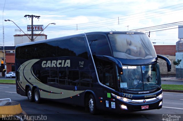 Viação Garcia 7147 na cidade de Londrina, Paraná, Brasil, por Nathan Augusto. Número da foto: #3878555.
