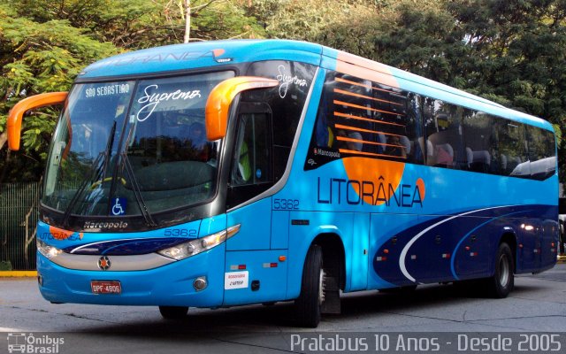 Litorânea Transportes Coletivos 5362 na cidade de São Paulo, São Paulo, Brasil, por Cristiano Soares da Silva. ID da foto: 3815996.