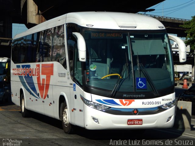 Viação Teresópolis RJ 203.051 na cidade de Rio de Janeiro, Rio de Janeiro, Brasil, por André Luiz Gomes de Souza. Número da foto: #3882222.