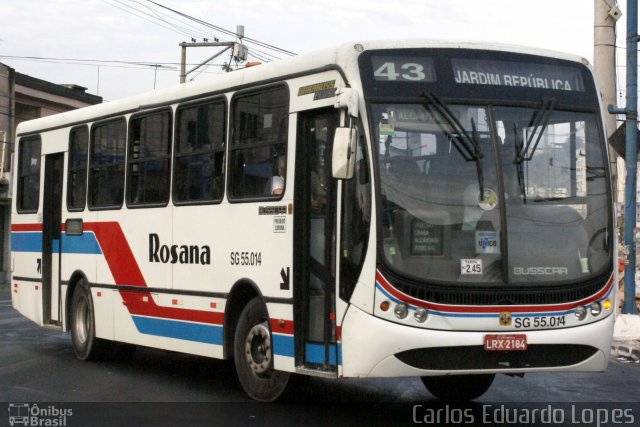 Rosana Transporte e Turismo SG 55.014 na cidade de São Gonçalo, Rio de Janeiro, Brasil, por Carlos Eduardo Lopes. Número da foto: #3884582.
