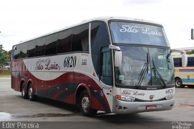 Expresso São Luiz 6820 na cidade de Goiânia, Goiás, Brasil, por Eder Pereira. Número da foto: #3821314.