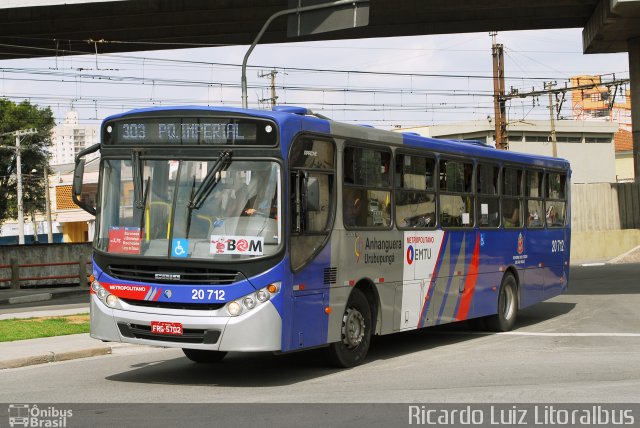 Auto Viação Urubupungá 20.712 na cidade de Osasco, São Paulo, Brasil, por Ricardo Luiz. Número da foto: #3820965.