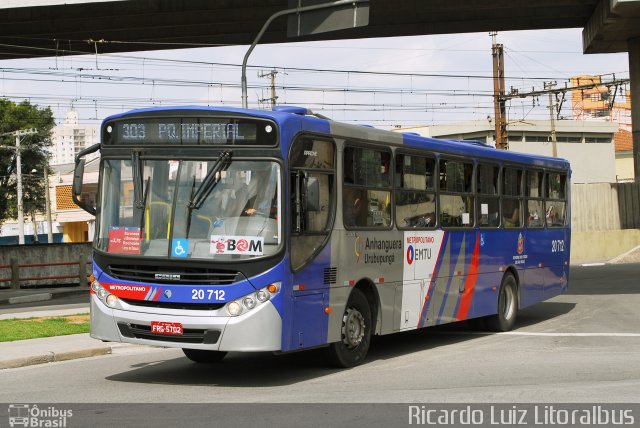 Auto Viação Urubupungá 20.712 na cidade de Osasco, São Paulo, Brasil, por Ricardo Luiz. ID da foto: 3820965.