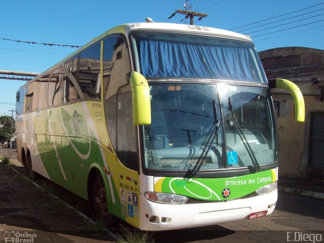 Expresso Princesa dos Campos 5551 na cidade de Apucarana, Paraná, Brasil, por Diego Lopes. Número da foto: #3823652.