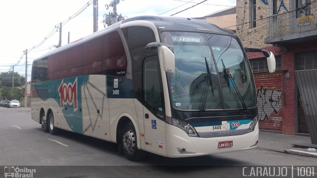 Auto Viação 1001 3402 na cidade de São Paulo, São Paulo, Brasil, por Cainã Marcos de Araujo. ID da foto: 3823970.