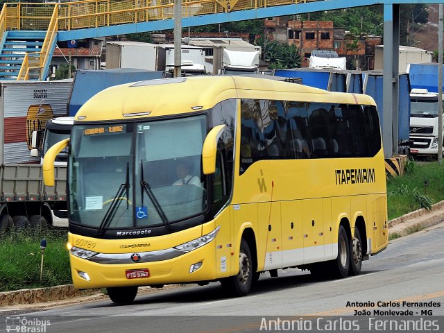 Viação Itapemirim 60789 na cidade de João Monlevade, Minas Gerais, Brasil, por Antonio Carlos Fernandes. Número da foto: #3826710.