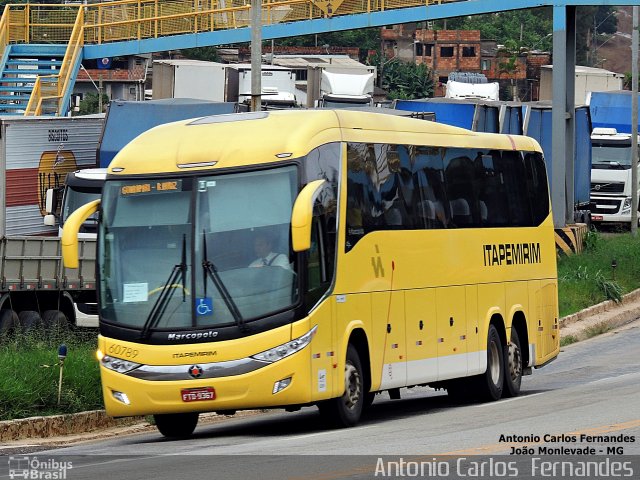 Viação Itapemirim 60789 na cidade de João Monlevade, Minas Gerais, Brasil, por Antonio Carlos Fernandes. ID da foto: 3826710.