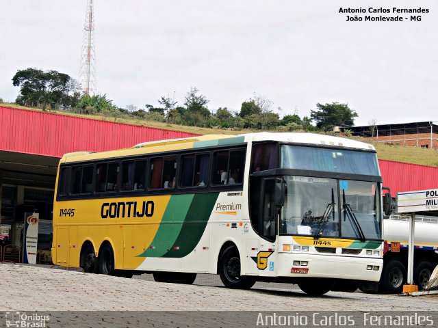 Empresa Gontijo de Transportes 11445 na cidade de João Monlevade, Minas Gerais, Brasil, por Antonio Carlos Fernandes. ID da foto: 3826709.