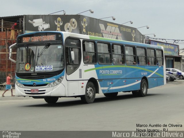 Viação Ponte Coberta RJ 190.076 na cidade de Nova Iguaçu, Rio de Janeiro, Brasil, por Marco Aurélio de Oliveira. Número da foto: #3828310.