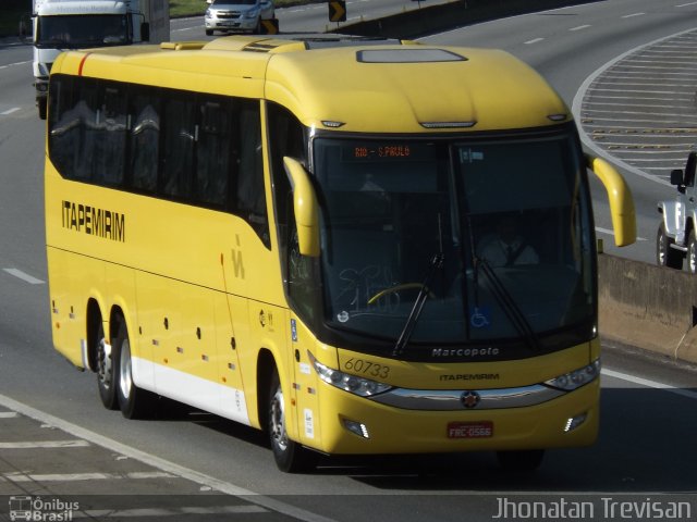 Viação Itapemirim 60733 na cidade de Lavrinhas, São Paulo, Brasil, por Jhonatan Diego da Silva Trevisan. ID da foto: 3828206.