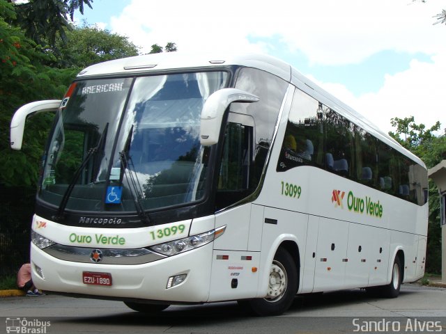 Auto Viação Ouro Verde 13099 na cidade de São Paulo, São Paulo, Brasil, por Sandro Alves. ID da foto: 3105272.