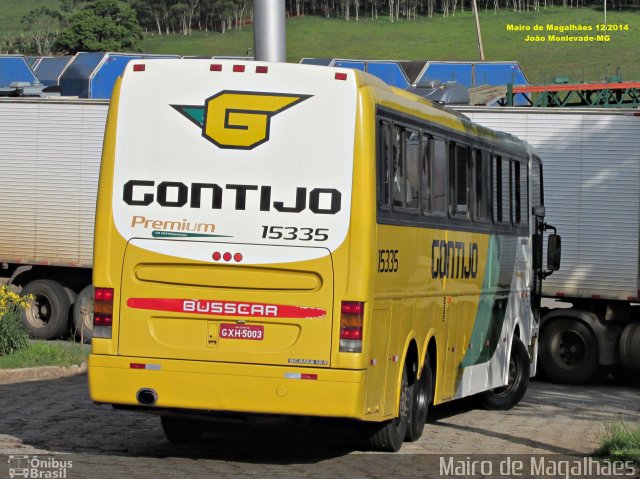 Empresa Gontijo de Transportes 15335 na cidade de João Monlevade, Minas Gerais, Brasil, por Mairo de Magalhães. ID da foto: 3128407.