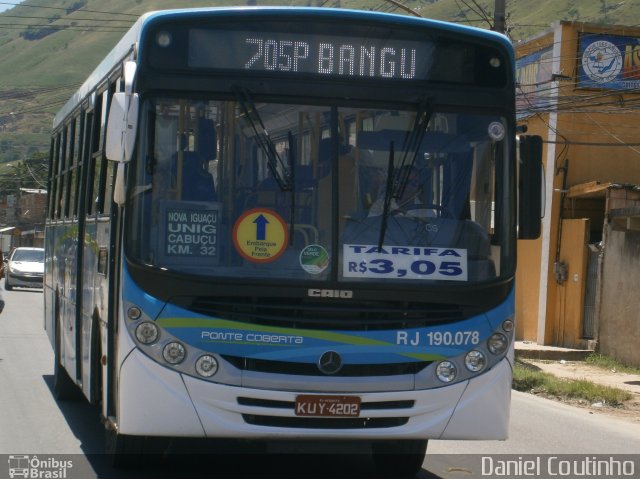 Viação Ponte Coberta RJ 190.078 na cidade de Nova Iguaçu, Rio de Janeiro, Brasil, por Daniel Lima Coutinho. Número da foto: #3131669.