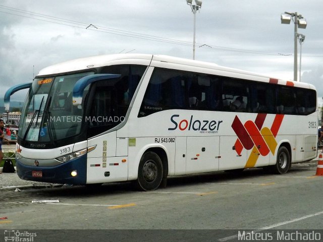 Solazer Transportes e Turismo 3183 na cidade de Angra dos Reis, Rio de Janeiro, Brasil, por Mateus Machado. ID da foto: 3132056.