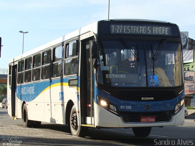 Viação Guaianazes 01 126 na cidade de Santo André, São Paulo, Brasil, por Sandro Alves. ID da foto: 3131504.