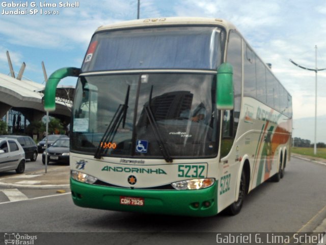 Empresa de Transportes Andorinha 5232 na cidade de Jundiaí, São Paulo, Brasil, por Gabriel Giacomin de Lima. ID da foto: 3134232.