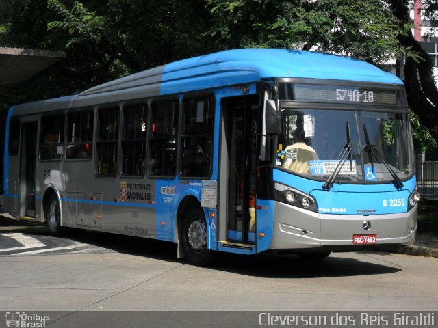 TUPI - Transportes Urbanos Piratininga 6 2255 na cidade de São Paulo, São Paulo, Brasil, por Cleverson dos Reis Giraldi. ID da foto: 3136417.