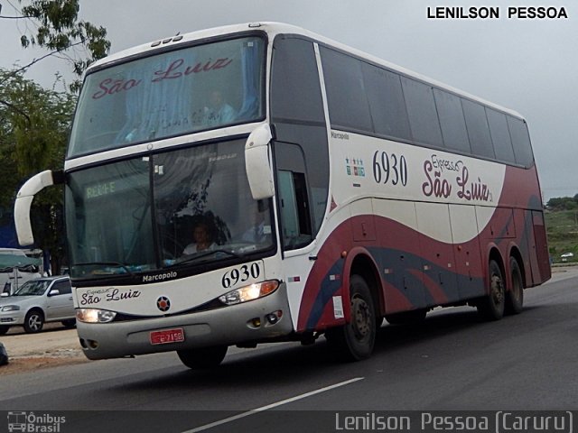 Expresso São Luiz 6930 na cidade de Caruaru, Pernambuco, Brasil, por Lenilson da Silva Pessoa. ID da foto: 3135452.