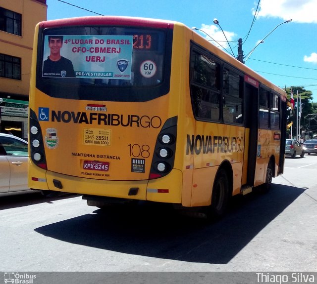 FAOL - Friburgo Auto Ônibus 108 na cidade de Nova Friburgo, Rio de Janeiro, Brasil, por Thiago Silva. ID da foto: 3138649.