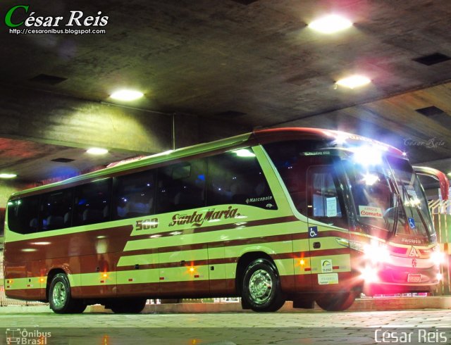 Santa Maria Fretamento e Turismo 500 na cidade de Belo Horizonte, Minas Gerais, Brasil, por César Ônibus. ID da foto: 3142788.