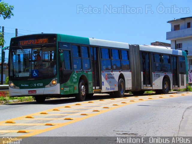 Via Sul Transportes Urbanos 5 1730 na cidade de São Paulo, São Paulo, Brasil, por Nerilton F.  ônibus. ID da foto: 3142912.