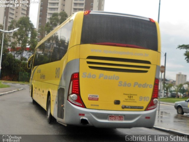 Viação São Paulo São Pedro 910 na cidade de Jundiaí, São Paulo, Brasil, por Gabriel Giacomin de Lima. ID da foto: 3149495.