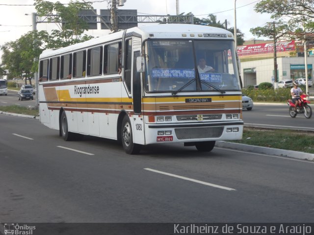 Viação Riograndense 1080 na cidade de Natal, Rio Grande do Norte, Brasil, por Karlheinz de Souza e Araújo. ID da foto: 3153015.