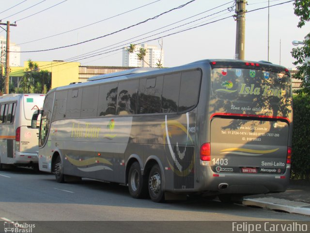 Isla Bus Transportes 1403 na cidade de São Paulo, São Paulo, Brasil, por Felipe Carvalho. ID da foto: 3150670.