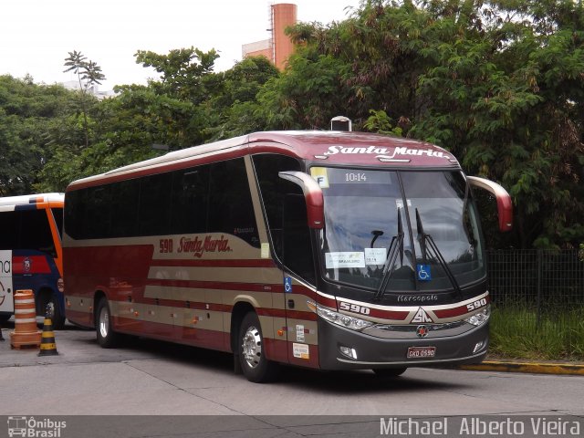 Santa Maria Fretamento e Turismo 590 na cidade de São Paulo, São Paulo, Brasil, por Michael  Alberto Vieira. ID da foto: 3151922.