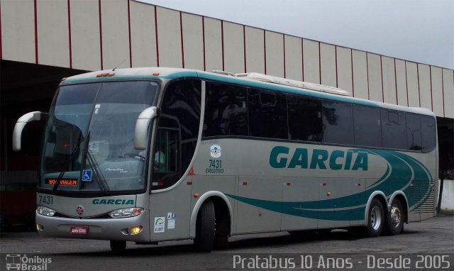 Viação Garcia 7431 na cidade de Ourinhos, São Paulo, Brasil, por Cristiano Soares da Silva. Número da foto: #3154597.
