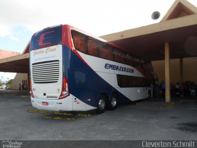 Expresso Embaixador 505 na cidade de Pelotas, Rio Grande do Sul, Brasil, por Cleverton Schmitt. ID da foto: 3155826.